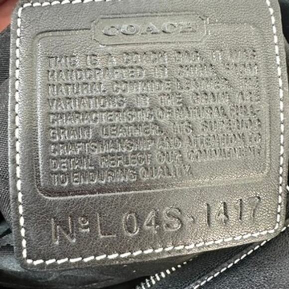 Coach Leather East West Legacy Shoulder Bag Black 1417 Authentic Moto y2k - Picture 4 of 6